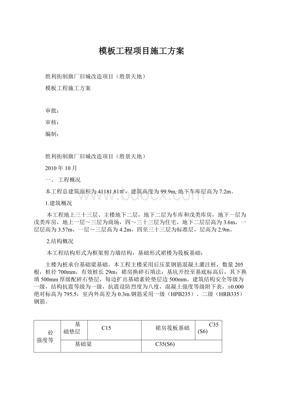 模板工程项目施工方案.docx_第1页