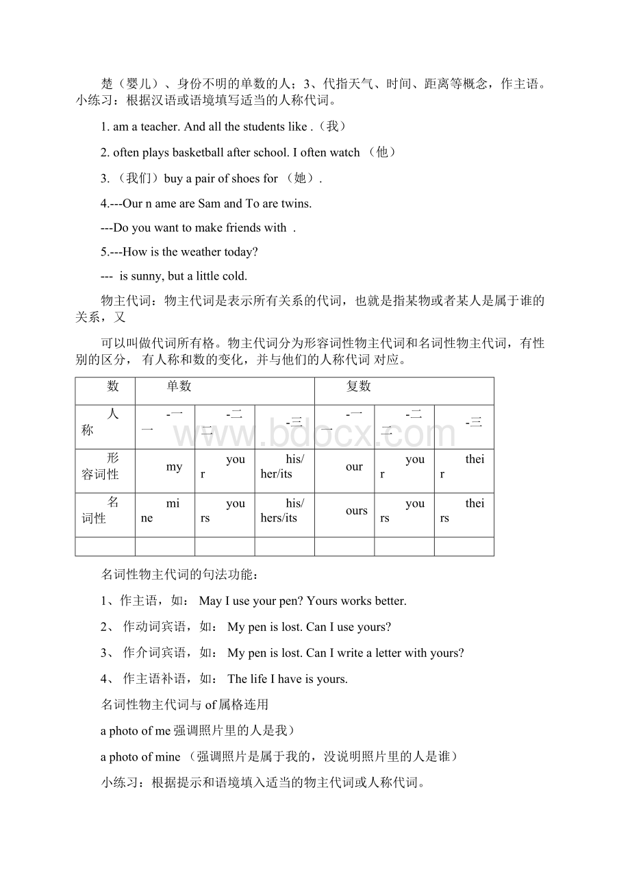 小学英语代词专题Word下载.docx_第2页