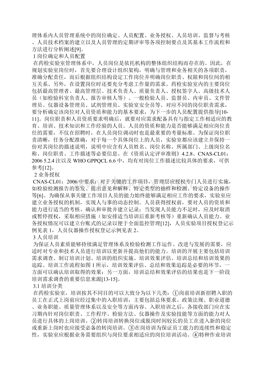 药品检验机构实验室质量管理体系内的人员管理.docx_第2页