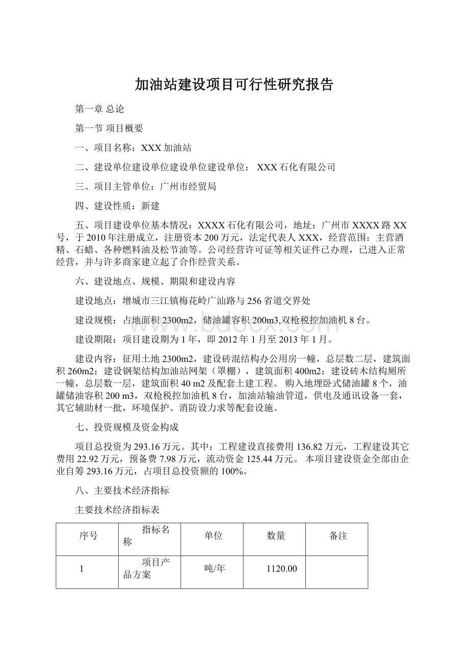 加油站建设项目可行性研究报告.docx