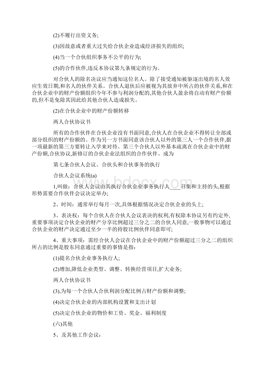 两人项目合作协议书范本Word格式文档下载.docx_第2页