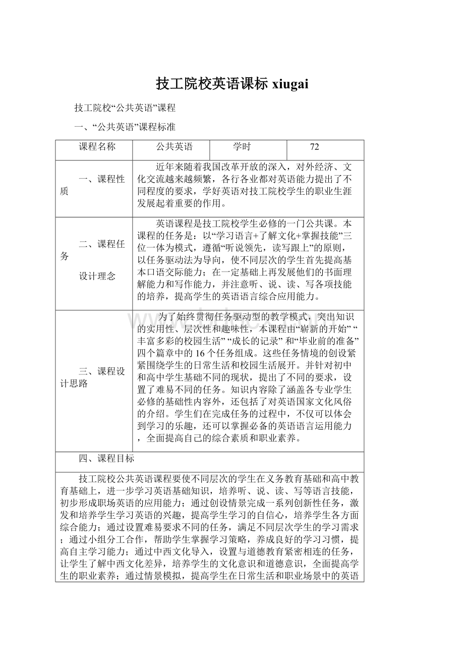 技工院校英语课标xiugaiWord文档格式.docx