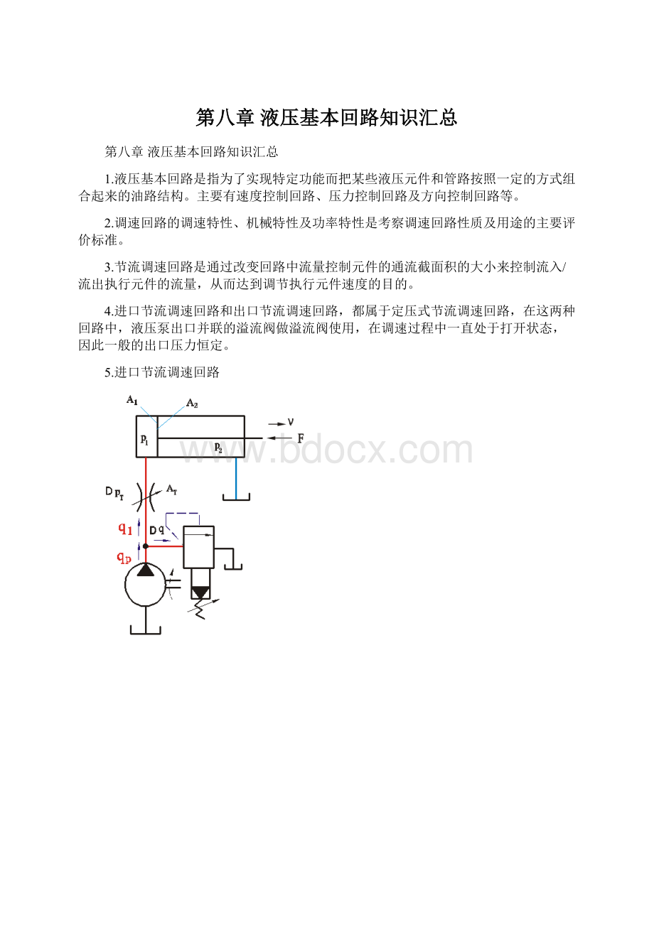 第八章 液压基本回路知识汇总.docx