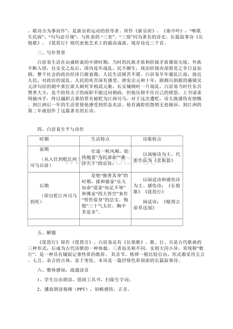 琵琶行教学实用优秀教案.docx_第2页