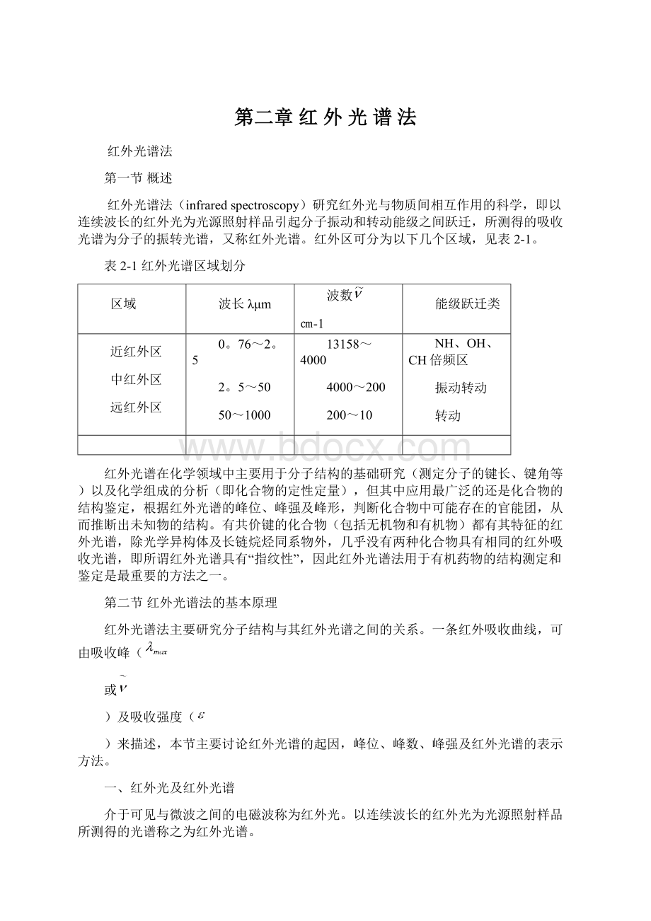 第二章 红 外 光 谱 法.docx_第1页