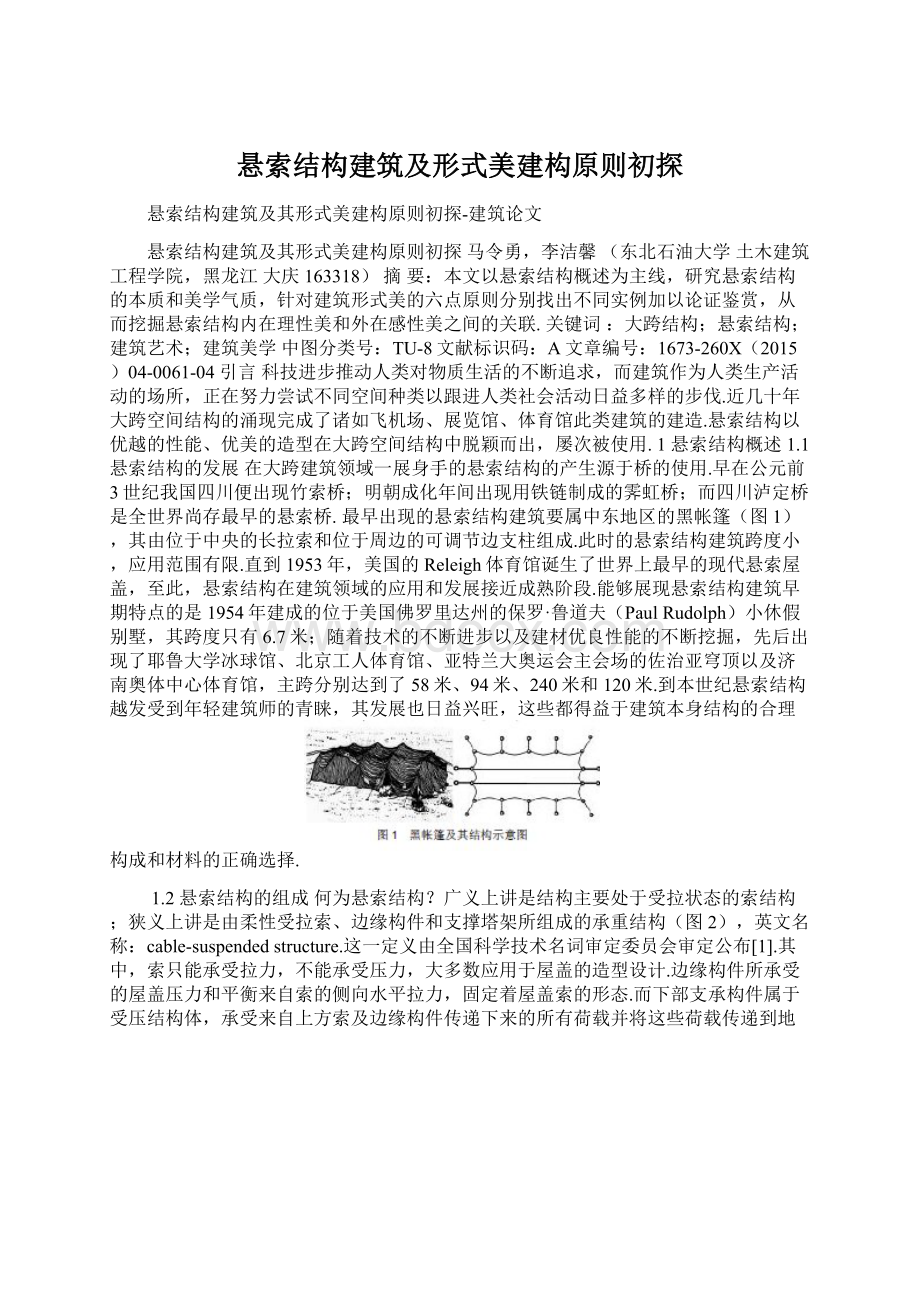 悬索结构建筑及形式美建构原则初探Word文档格式.docx