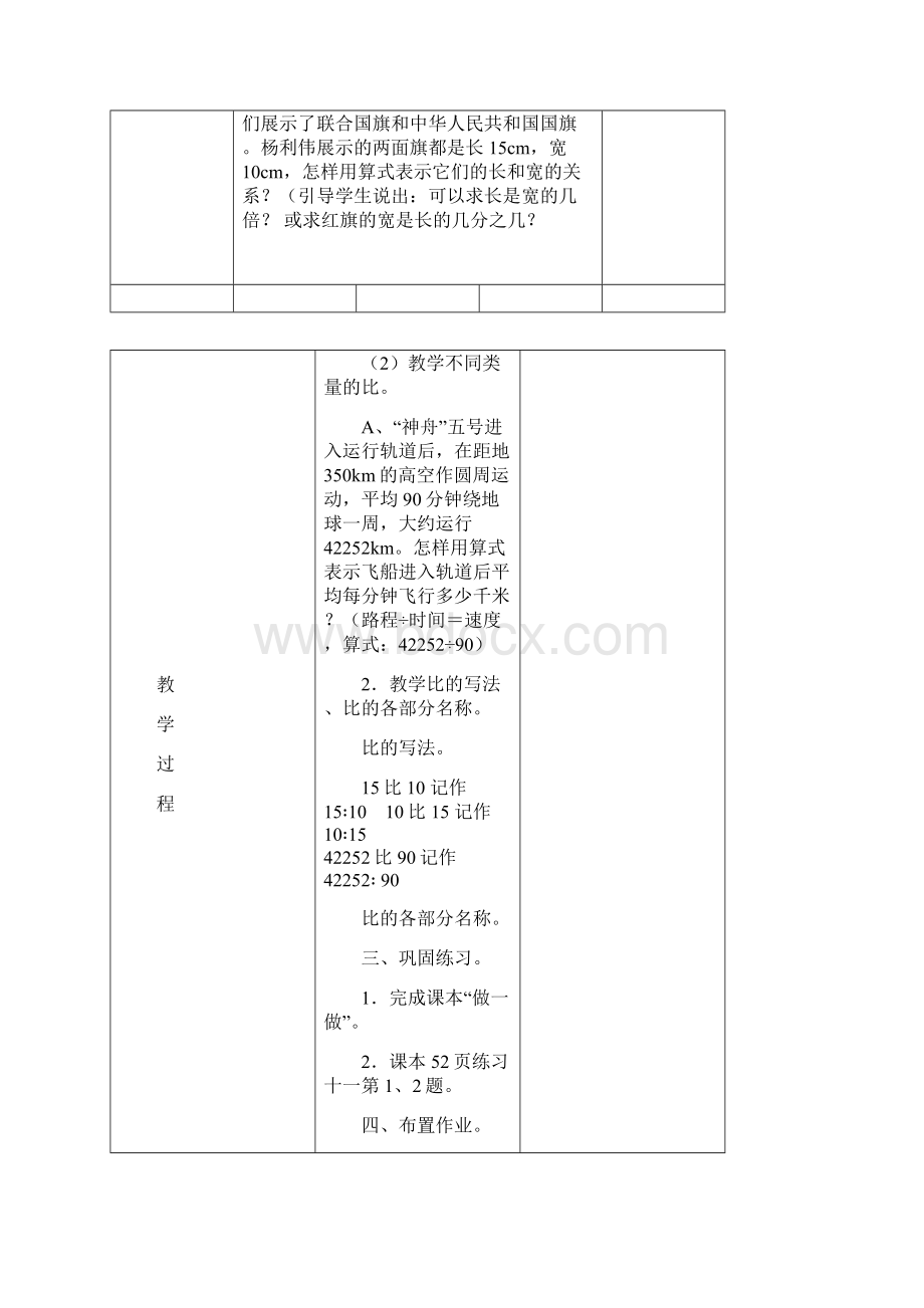 新审定人教版小学六年级上册数学第四单元集体备课表格式.docx_第2页