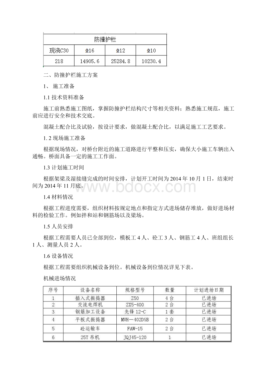 桥梁防撞护栏施工技术方案Word下载.docx_第2页