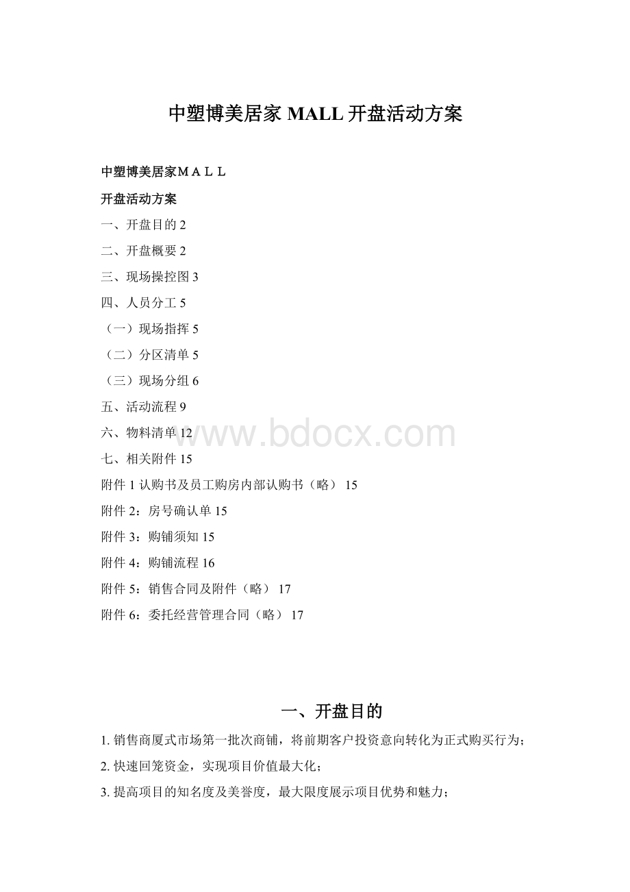 中塑博美居家MALL开盘活动方案.docx_第1页