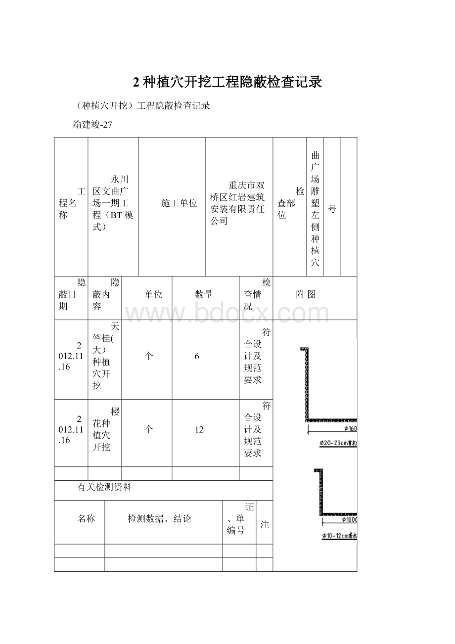 2种植穴开挖工程隐蔽检查记录文档格式.docx_第1页