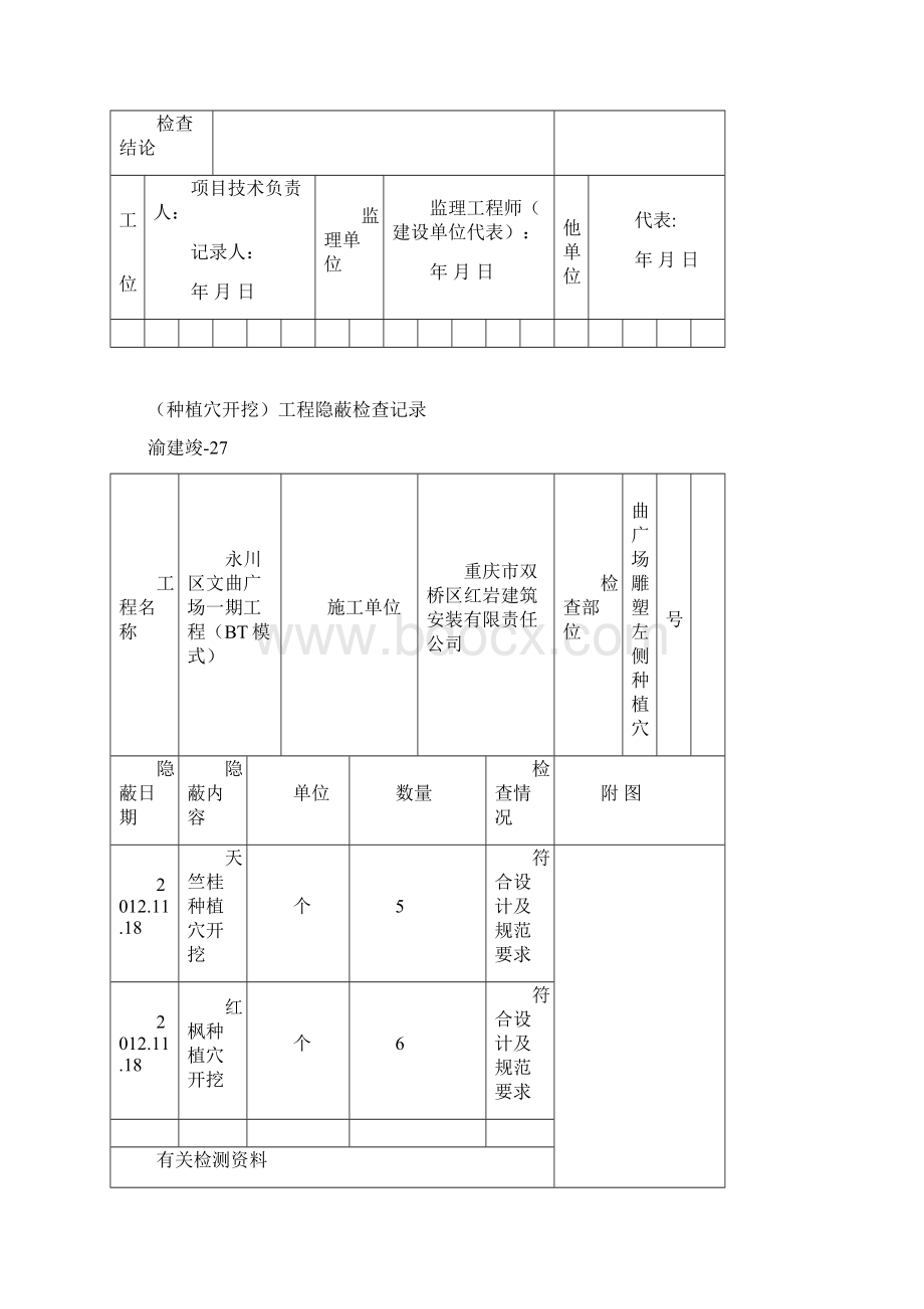 2种植穴开挖工程隐蔽检查记录文档格式.docx_第3页