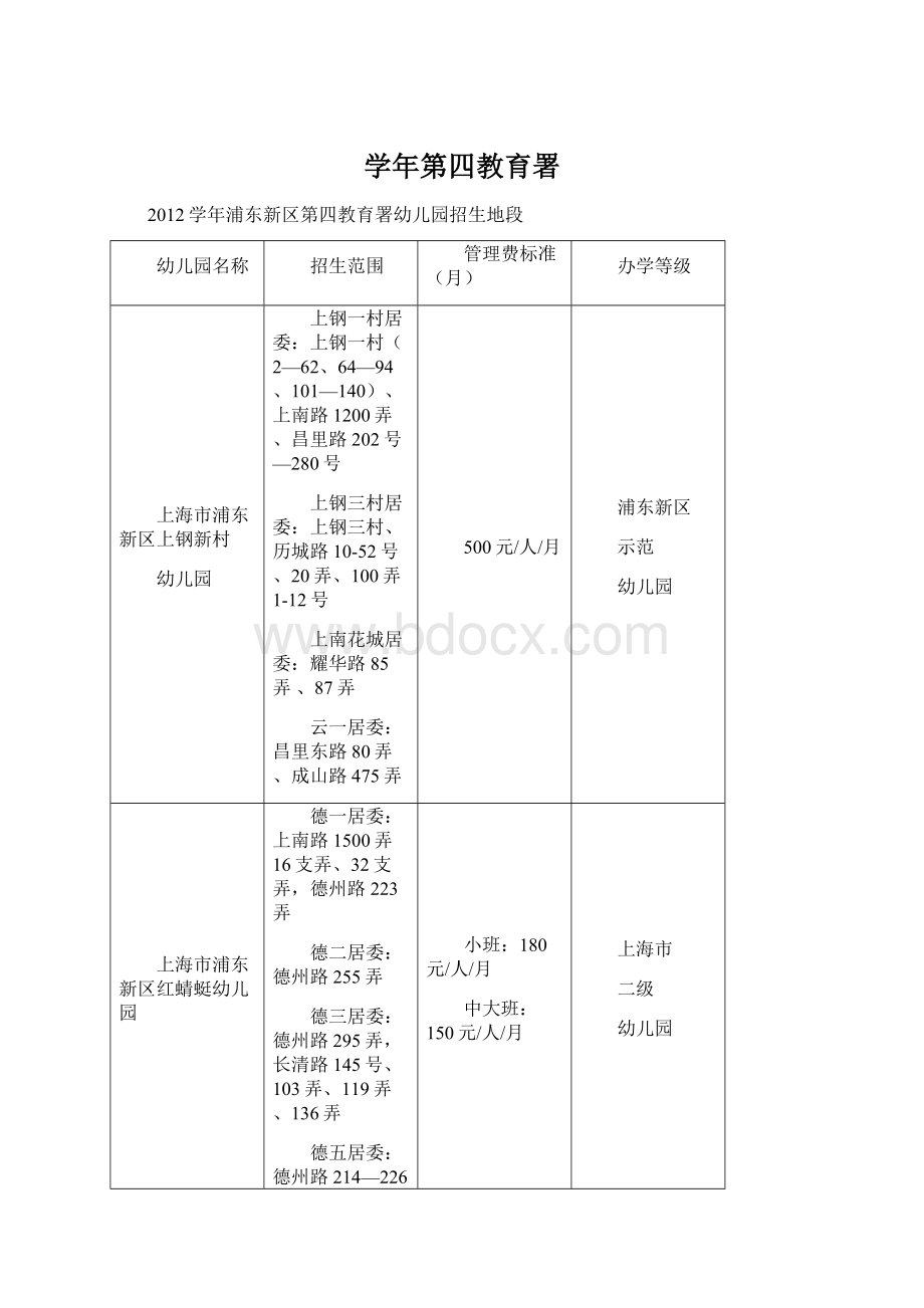 学年第四教育署Word格式.docx