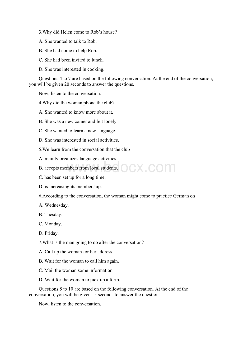 英语专业四级考试真题及答案.docx_第2页