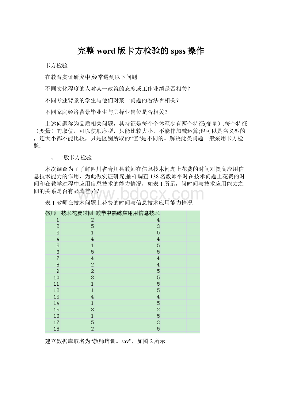 完整word版卡方检验的spss操作Word文档格式.docx