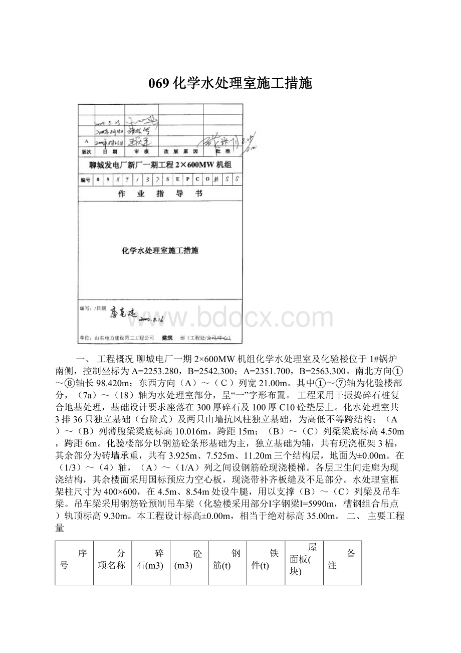 069 化学水处理室施工措施.docx_第1页