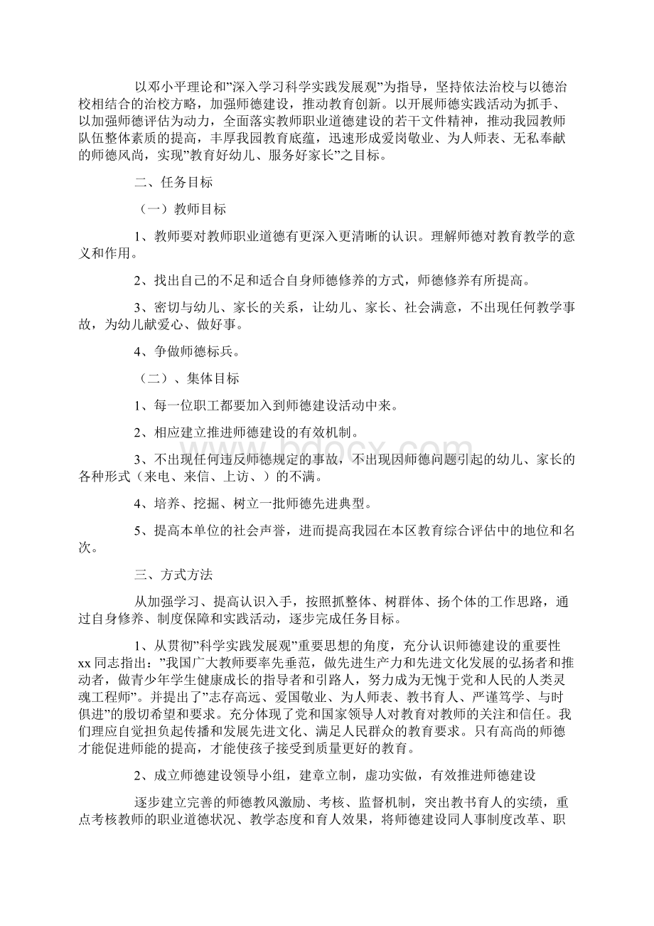 幼儿园师德师风建设工作方案.docx_第2页