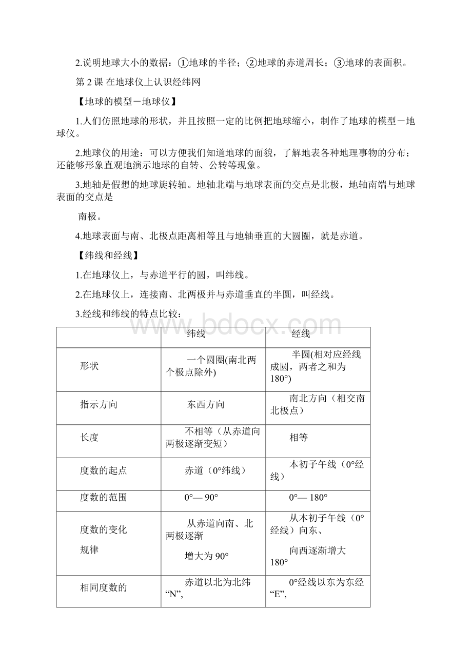 商务星球版地理七年级上册期末复习提纲word下载1.docx_第2页