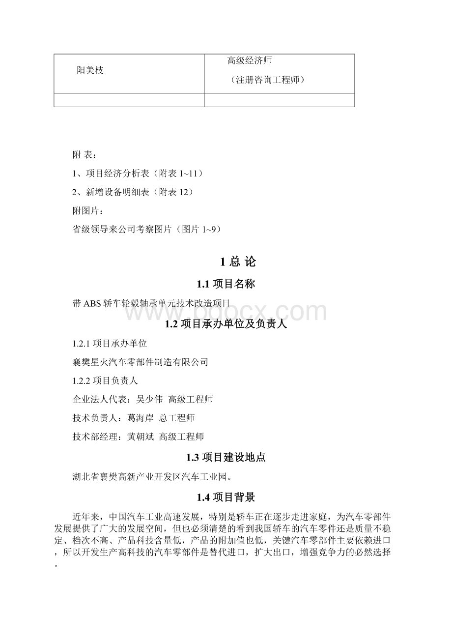 带ABS轿车轮毂轴承单元技术改造项目可研报告DOC.docx_第2页