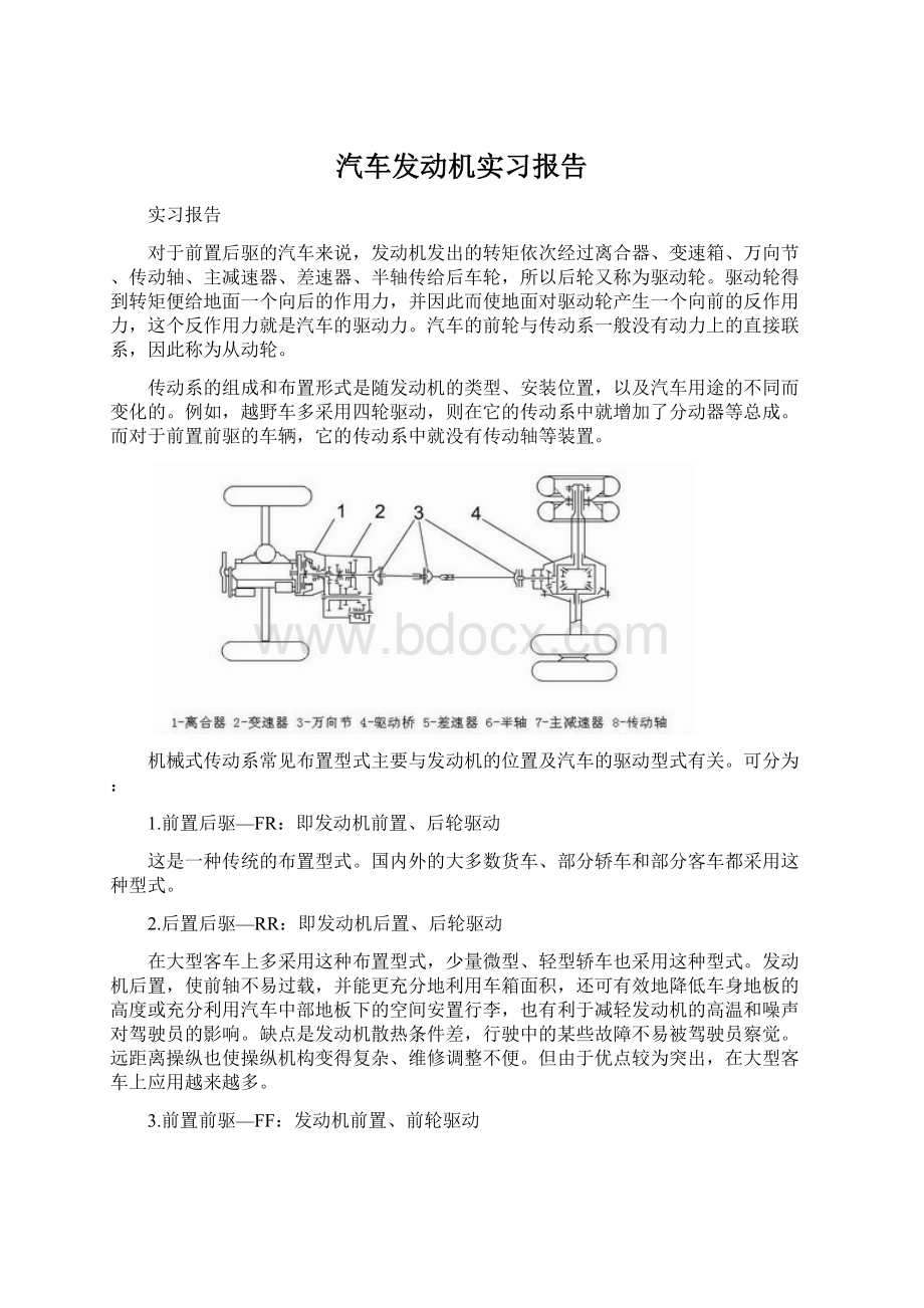 汽车发动机实习报告Word下载.docx