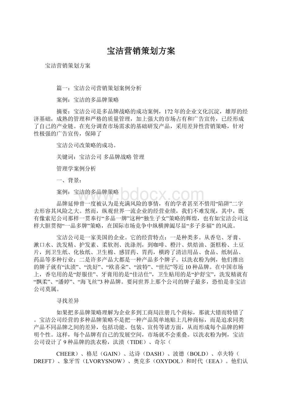 宝洁营销策划方案.docx