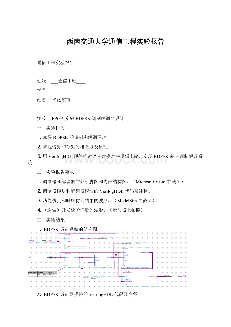 西南交通大学通信工程实验报告.docx_第1页