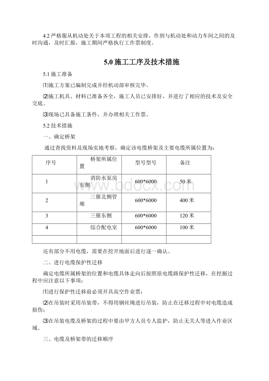 电缆桥架更换维修施工方案设计.docx_第3页