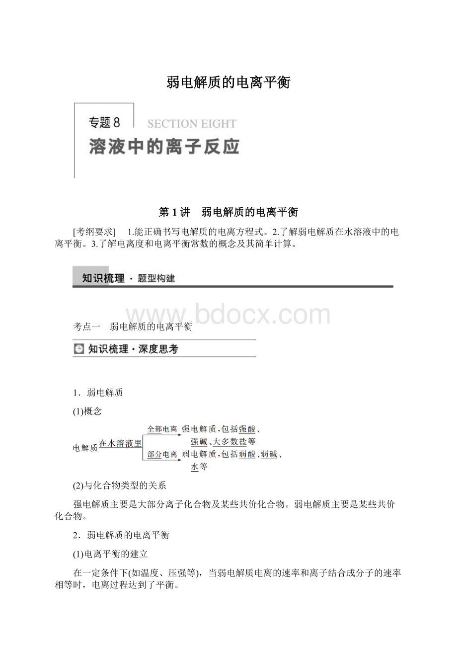 弱电解质的电离平衡Word下载.docx_第1页