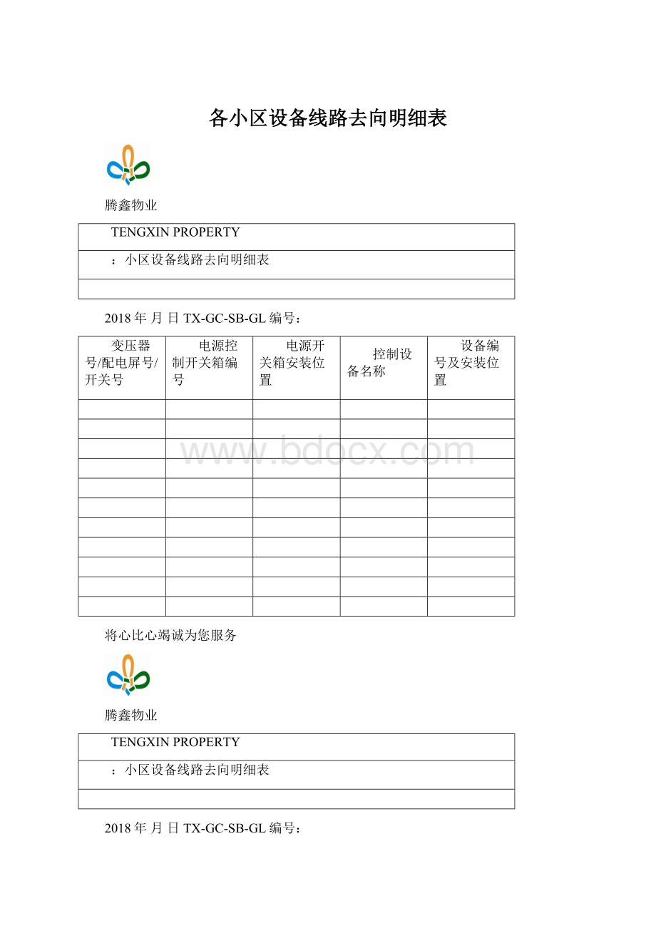 各小区设备线路去向明细表.docx