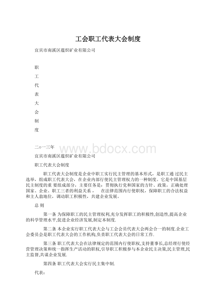 工会职工代表大会制度文档格式.docx