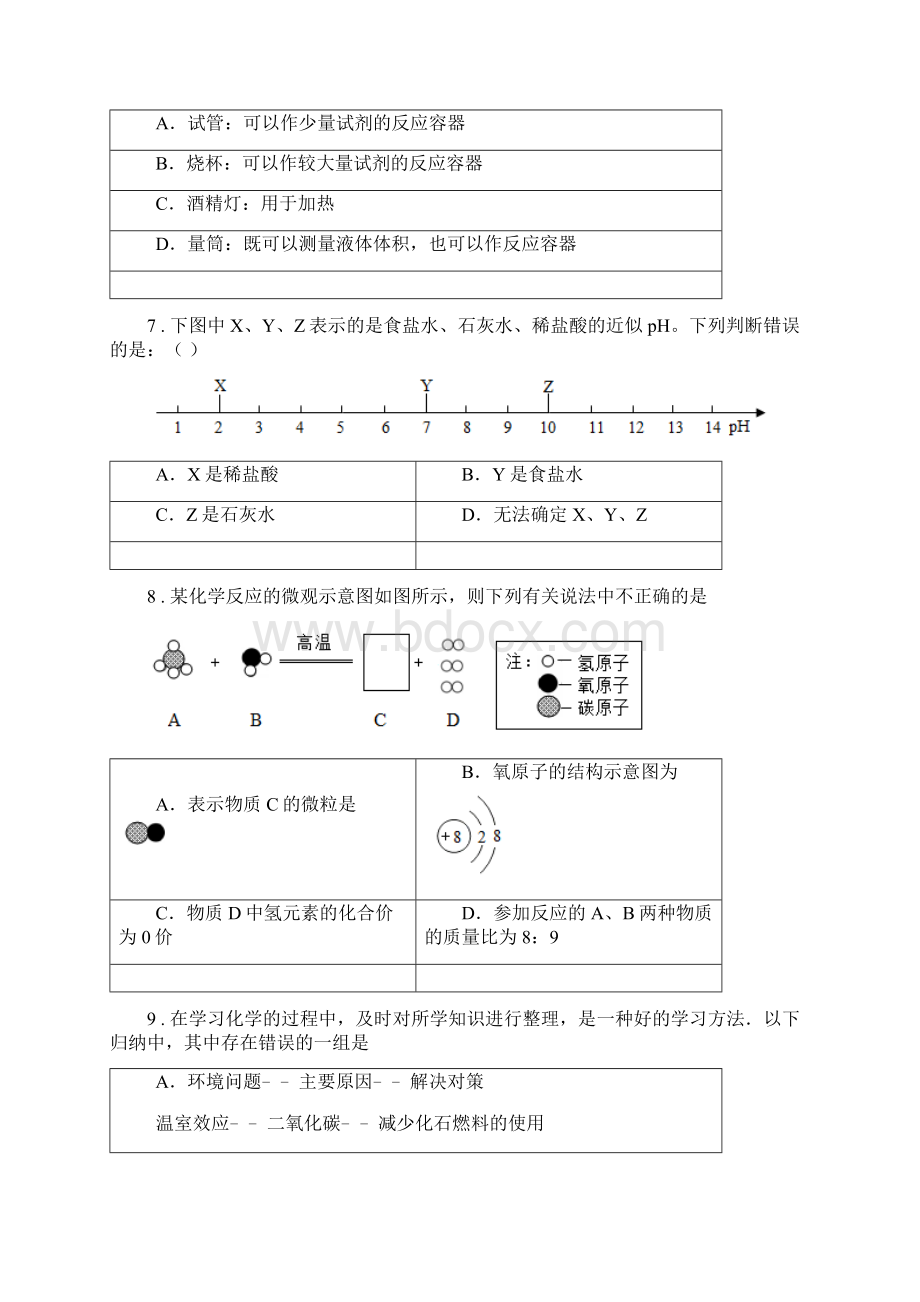 人教版版中考化学试题D卷.docx_第3页