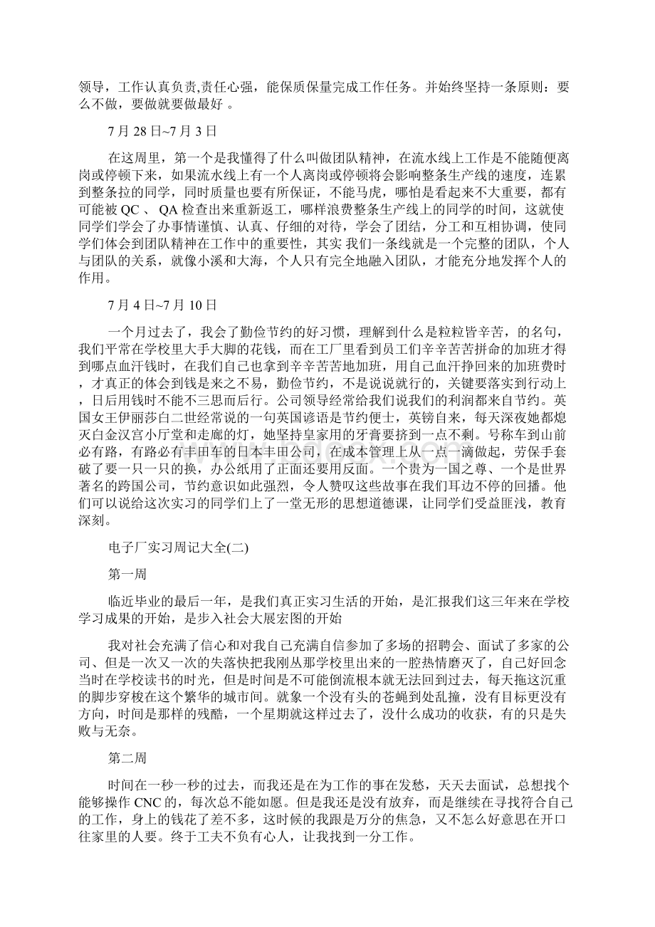 电子厂实习周记大全Word格式文档下载.docx_第2页