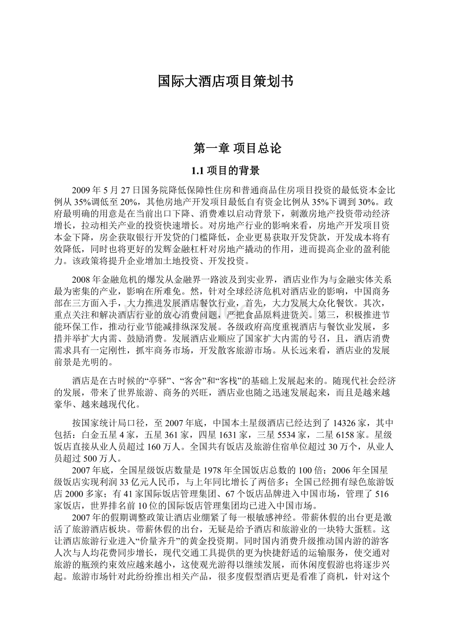 国际大酒店项目策划书.docx