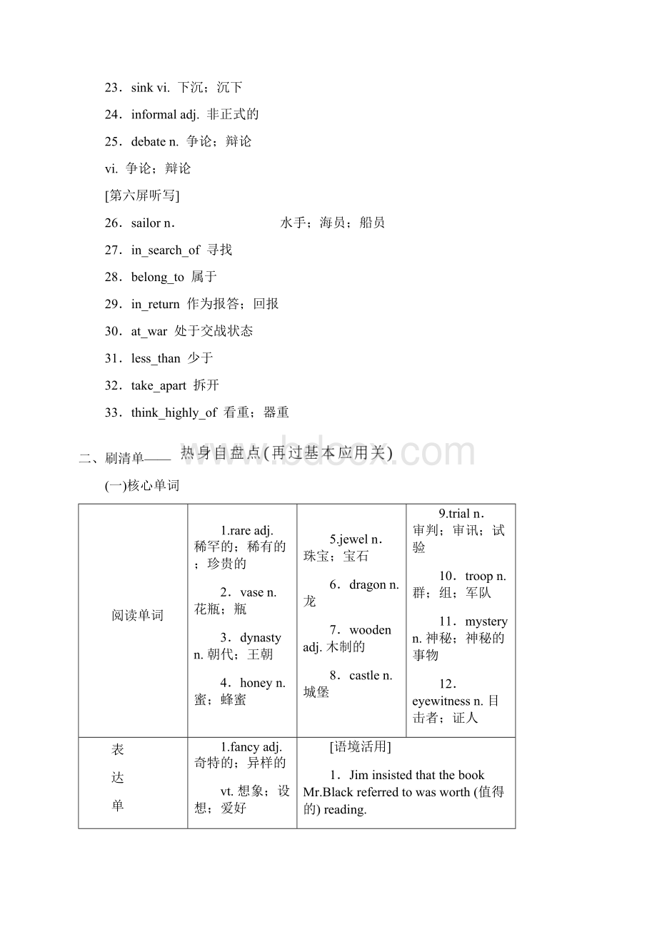 高中一轮复习英语讲义必修二Unit1CulturalrelicsWord下载.docx_第3页