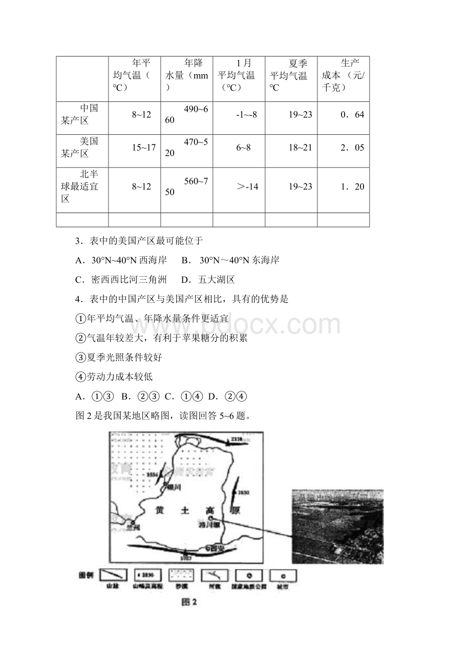 普通高等学校招生全国统一考试文综试题及答案山东卷.docx_第2页