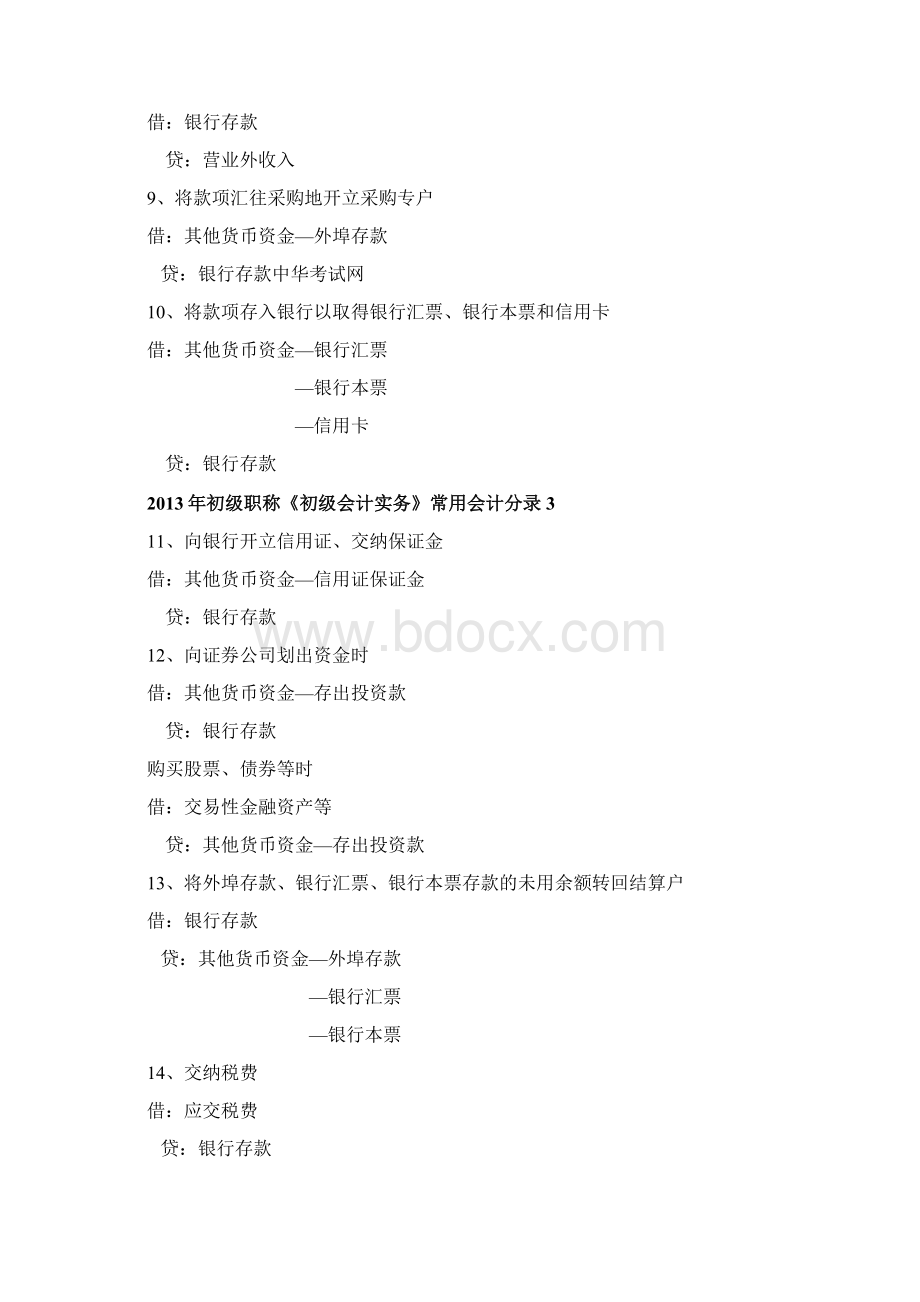 初级职称《初级会计实务》常用会计分录1.docx_第3页