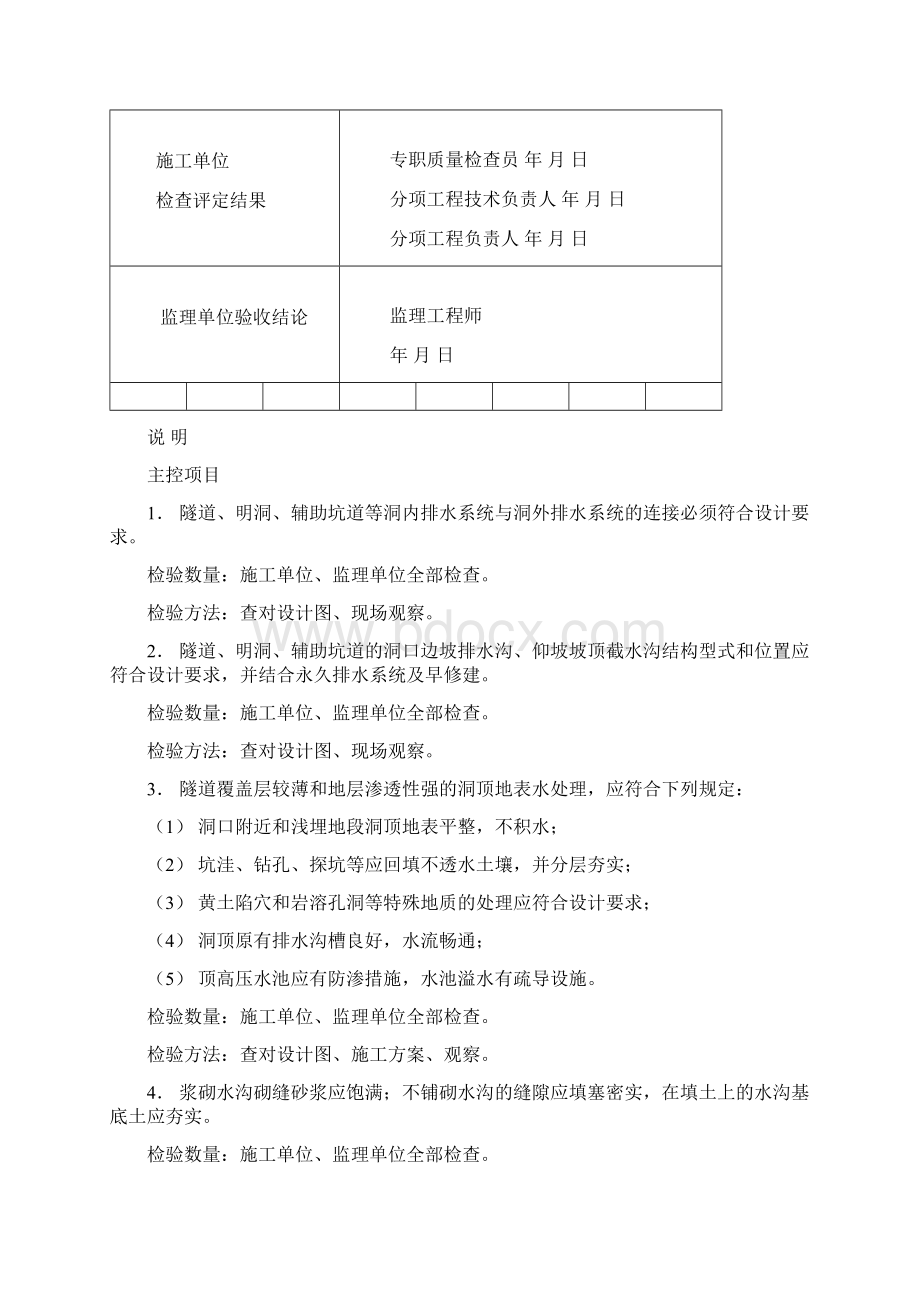 隧道防排水验收表格Word文档下载推荐.docx_第2页