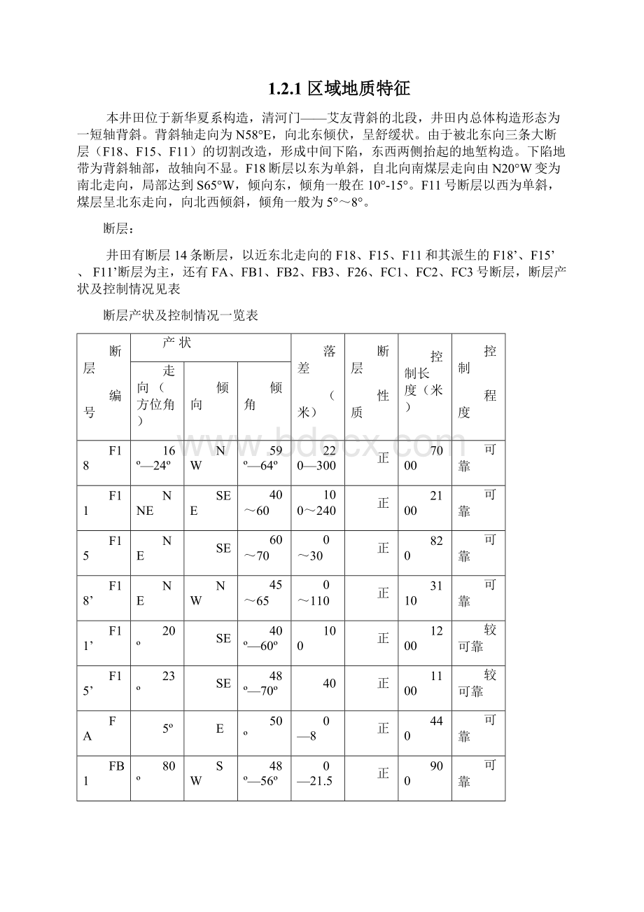 完整word版艾友矿矿井概述及井田地质特征word文档良心出品Word文档下载推荐.docx_第3页