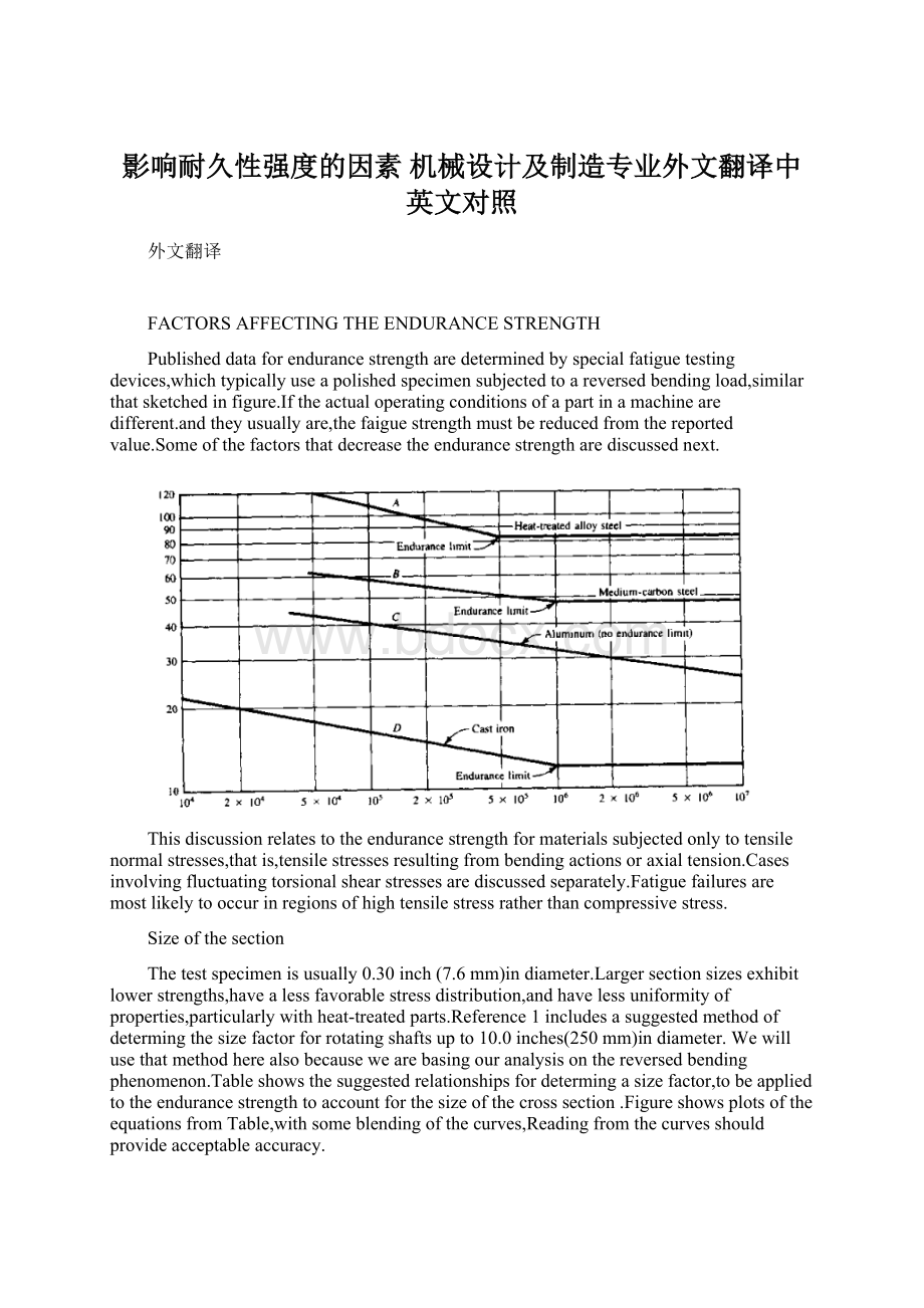 影响耐久性强度的因素 机械设计及制造专业外文翻译中英文对照.docx_第1页