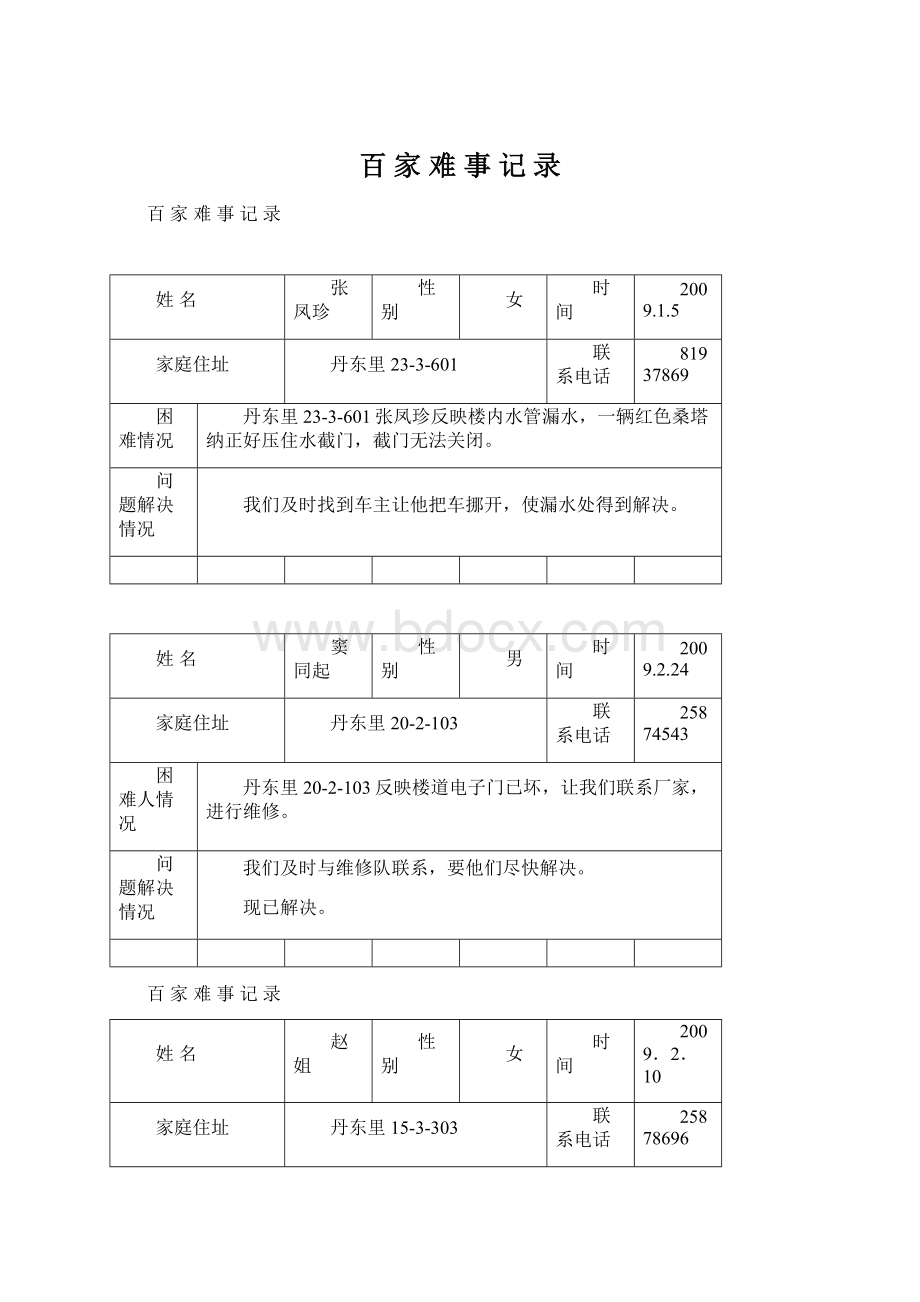 百 家 难 事 记 录.docx_第1页