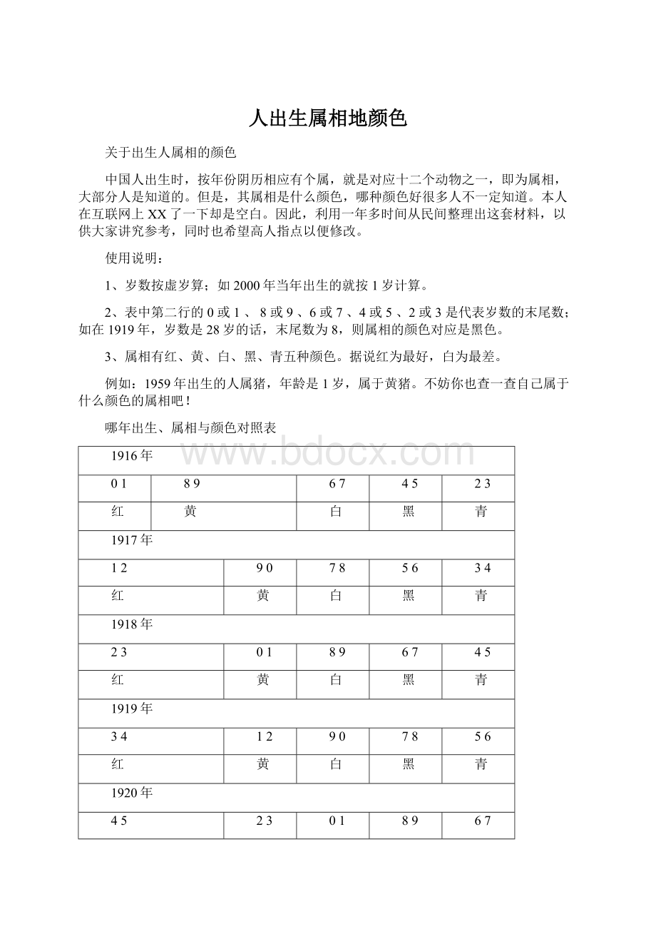 人出生属相地颜色.docx_第1页