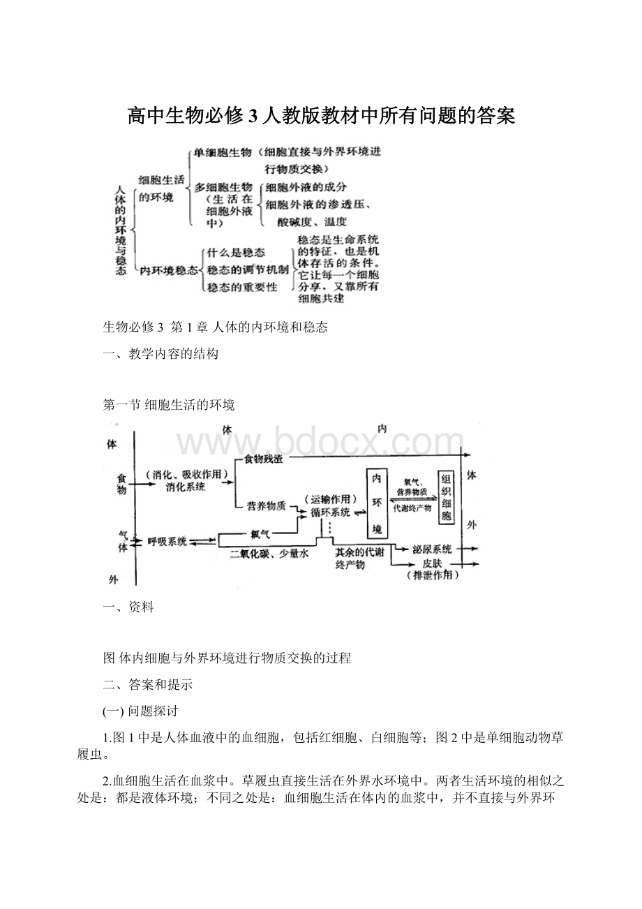 高中生物必修3人教版教材中所有问题的答案文档格式.docx