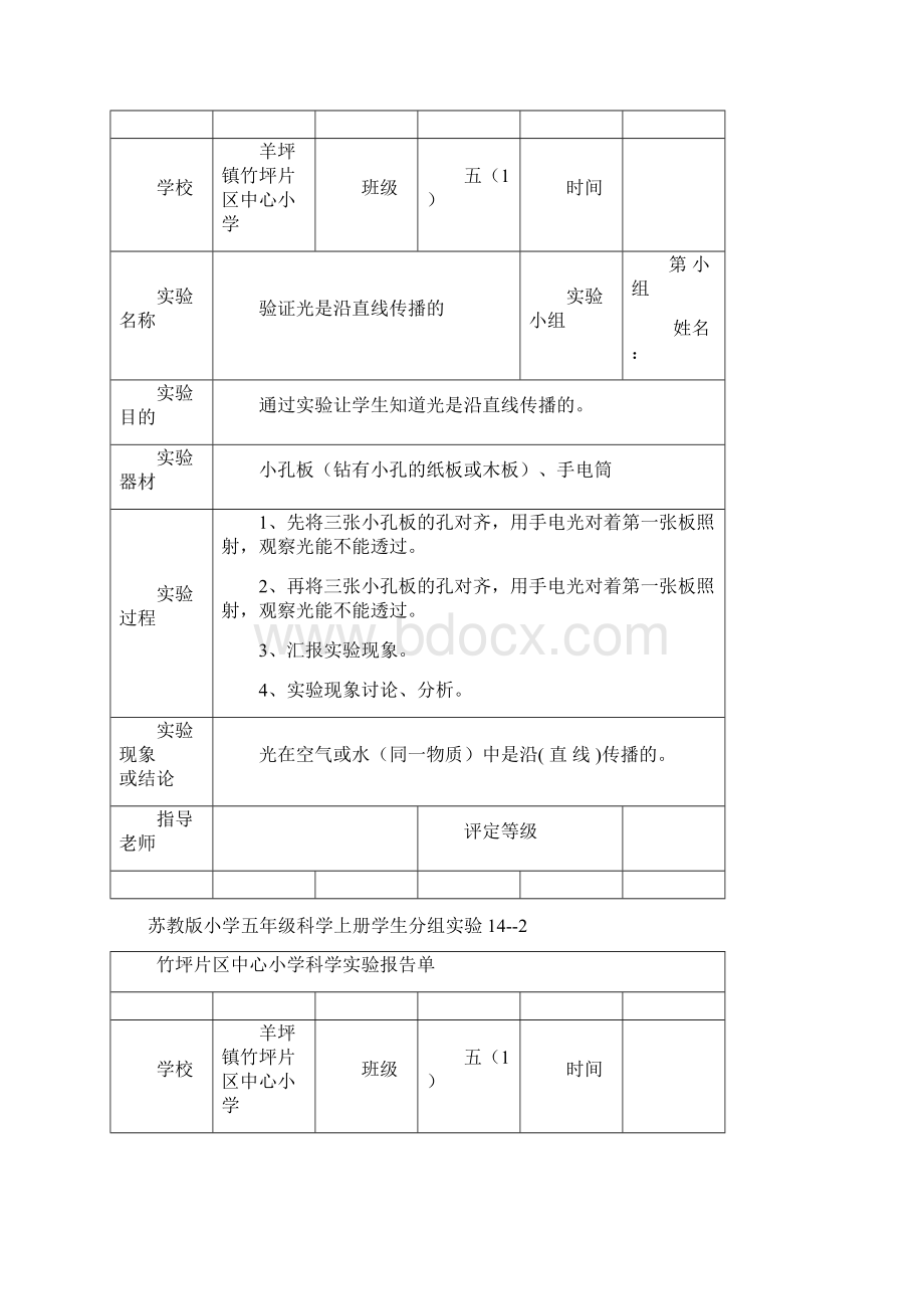 小学科学实验报告单报告Word文件下载.docx_第2页