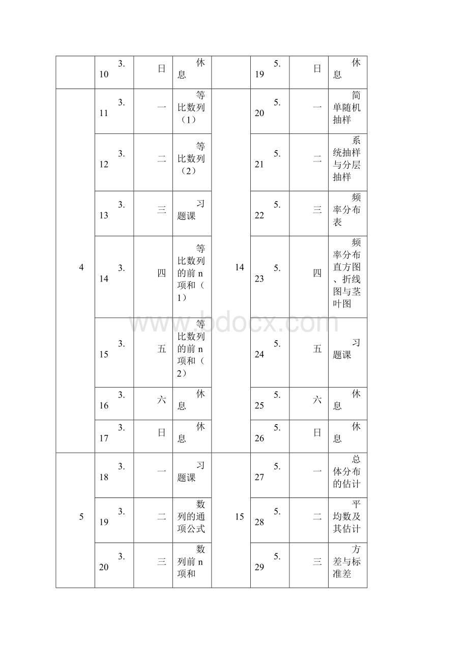 高一下学期教学进度及要求.docx_第3页