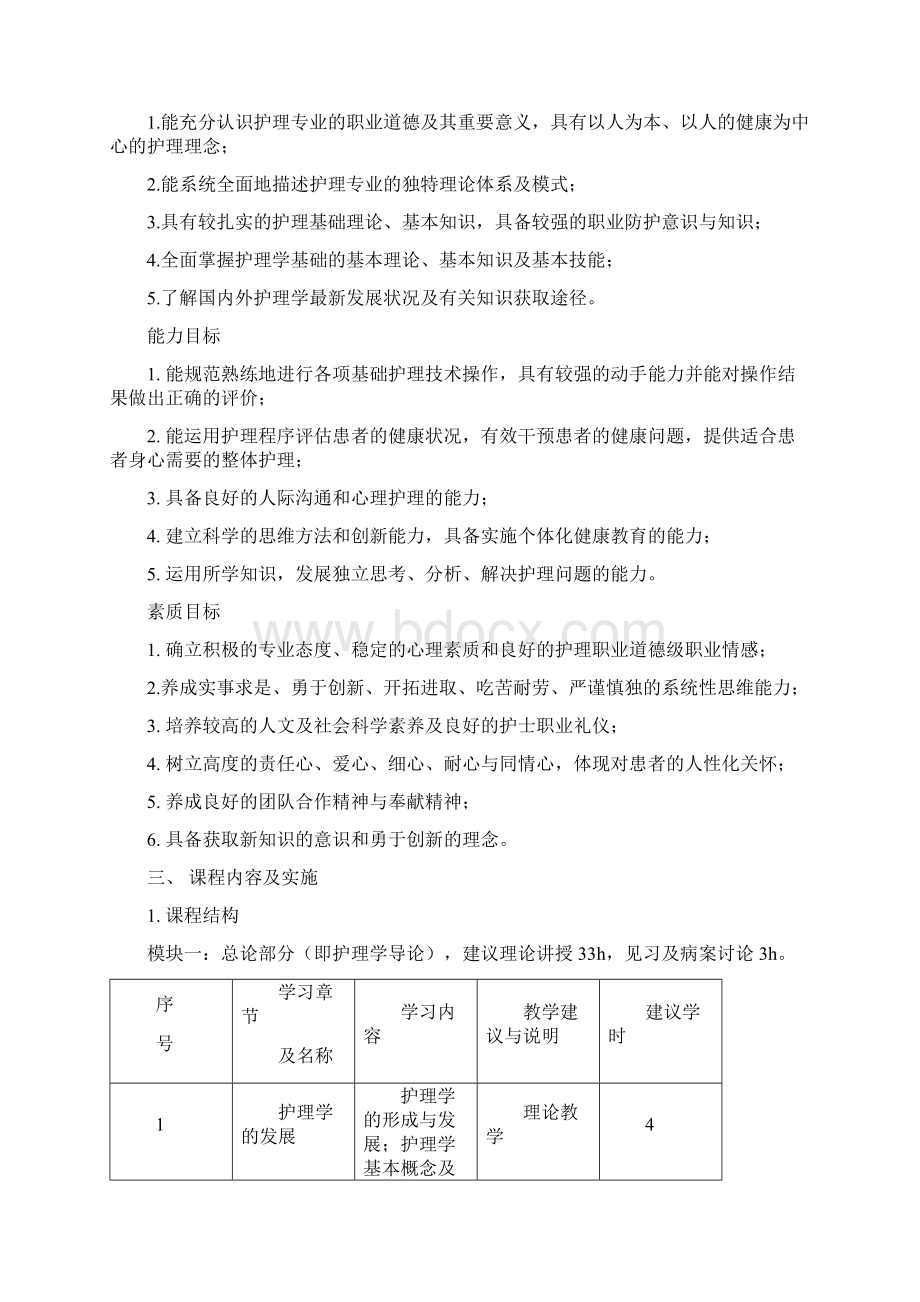 护理学基础课程标准Word文档格式.docx_第2页