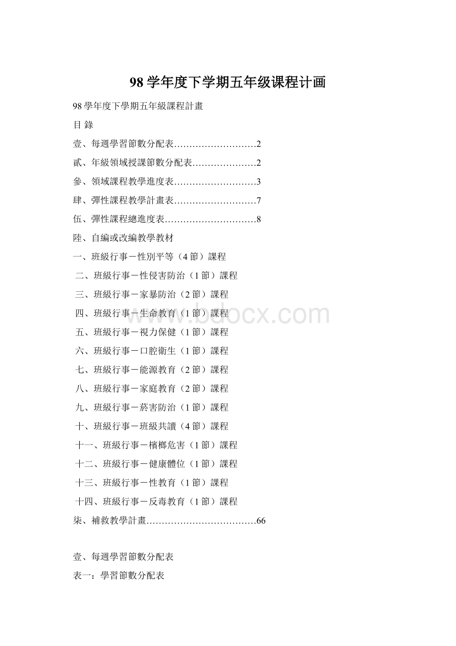 98学年度下学期五年级课程计画.docx_第1页