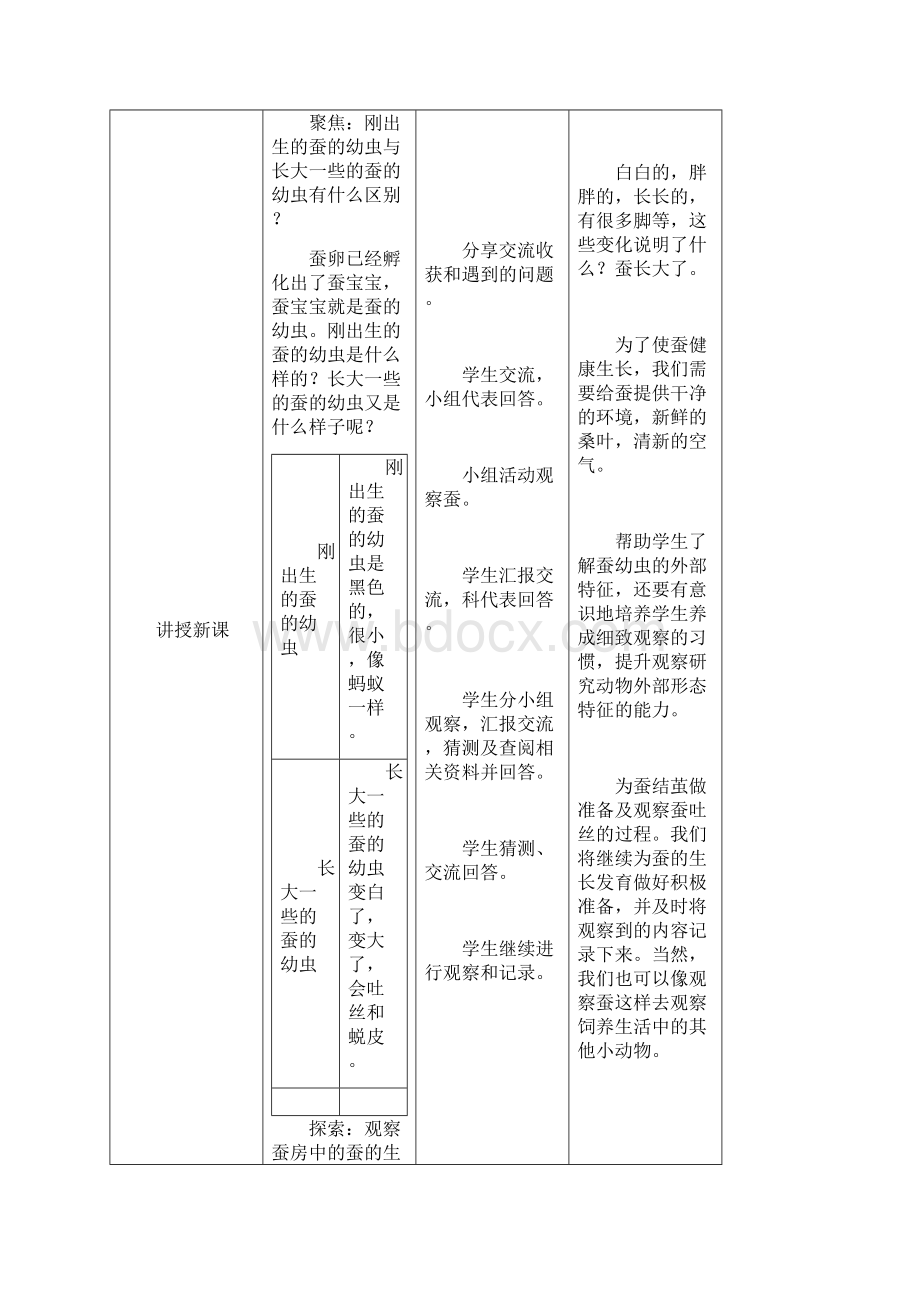 科学新教材教科版小学科学三年级下册第二单元第3课《蚕长大了》教案Word格式.docx_第3页