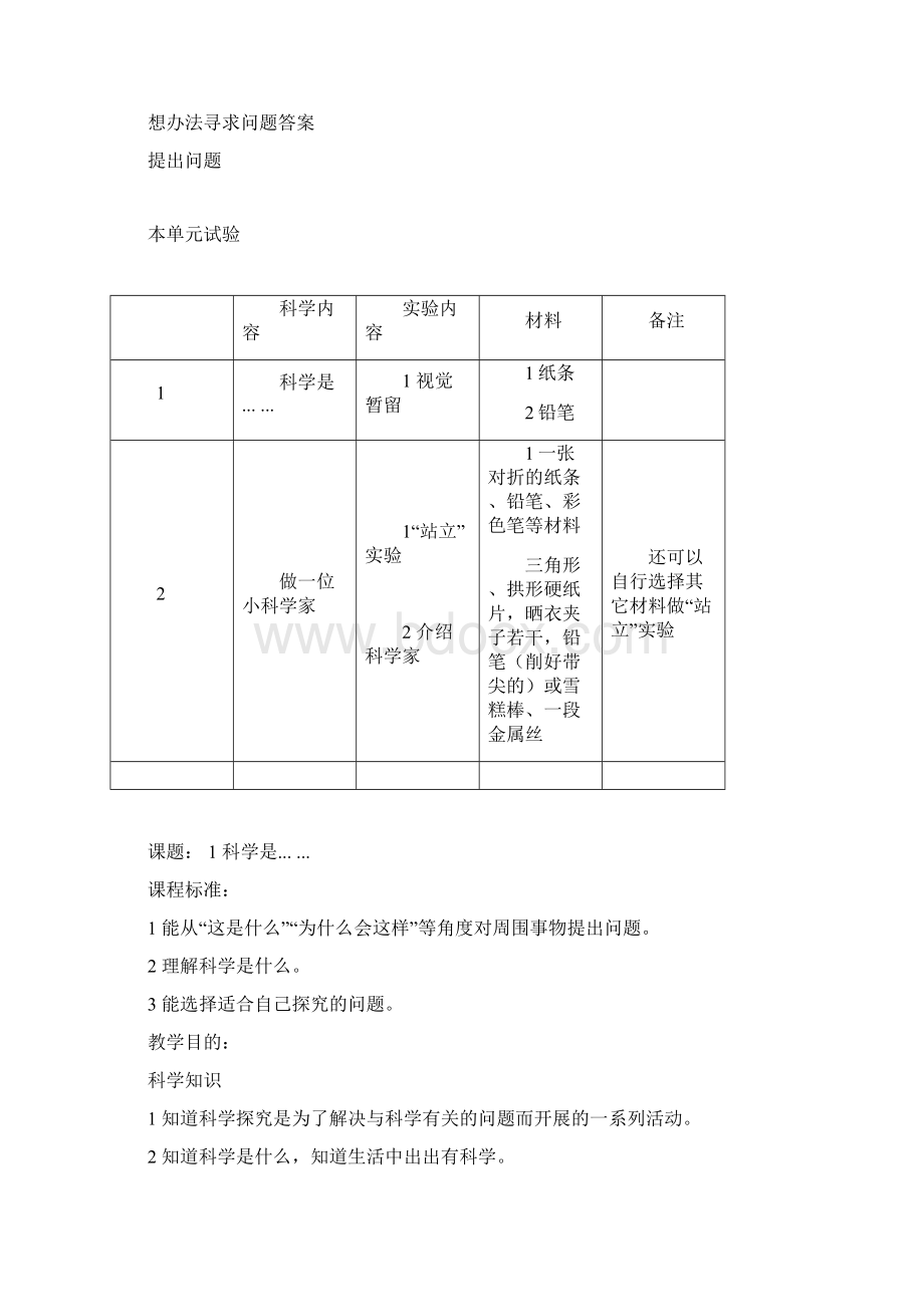 苏教版国标本小学科学三年级上册全册教案凤凰国标版Word格式文档下载.docx_第2页