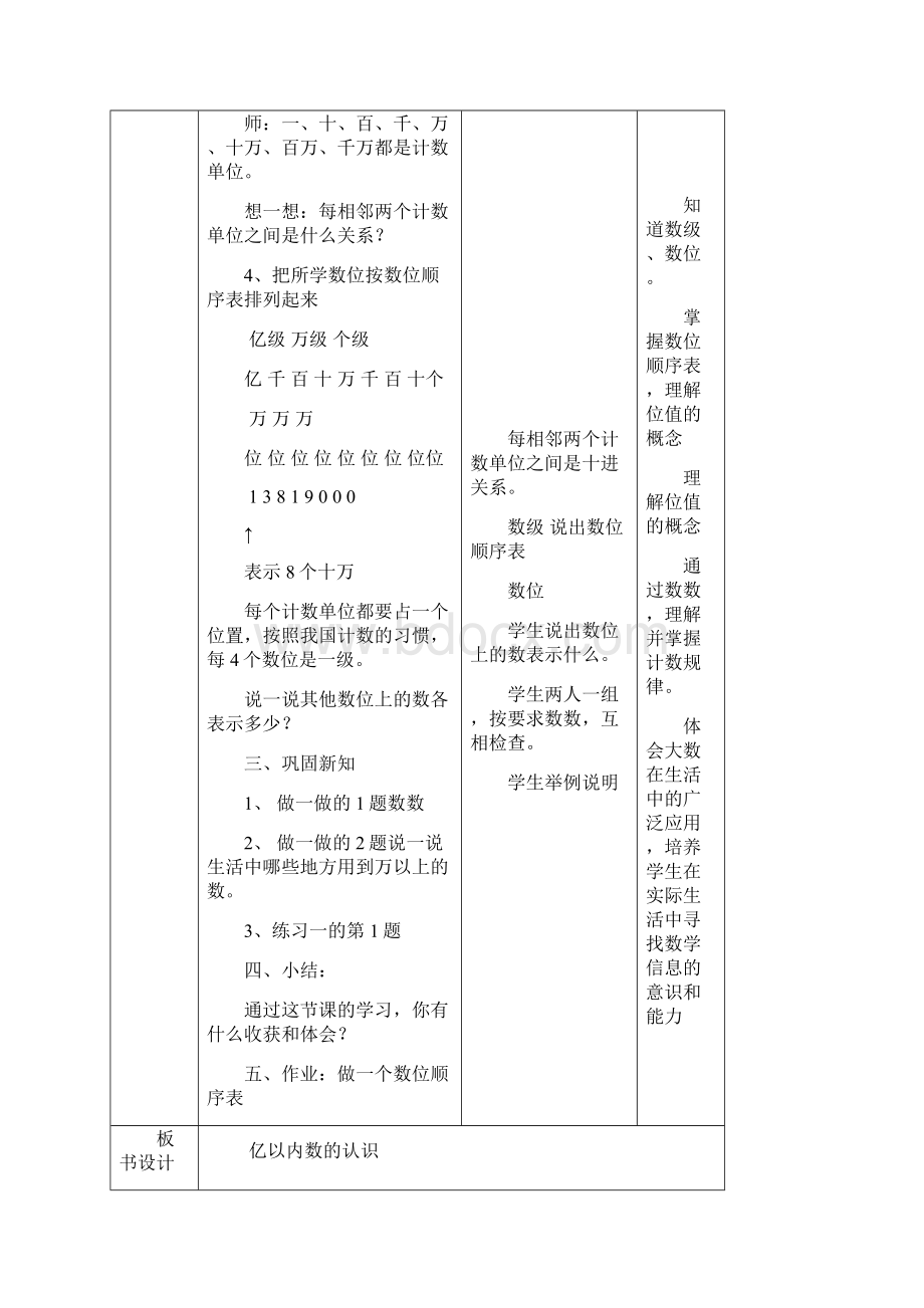 新人教课标版小学数学四年级上册表格教案.docx_第3页