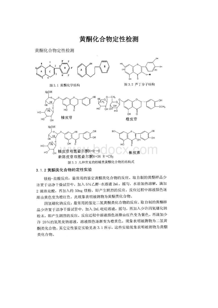 黄酮化合物定性检测Word文档下载推荐.docx