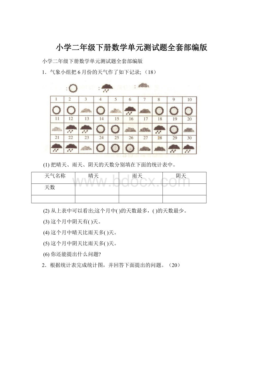 小学二年级下册数学单元测试题全套部编版.docx_第1页